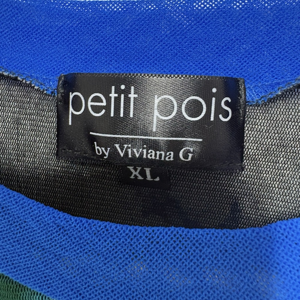 Petit Pois Viviana G Top Womens XL Sleeveless Colorful Mesh Abstract Avant Garde - Picture 9 of 10